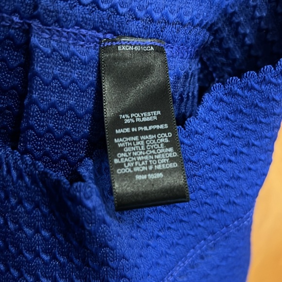 Express Women SP Cobalt Blue Texture Flounce Skirt  NWT - Picture 4 of 7